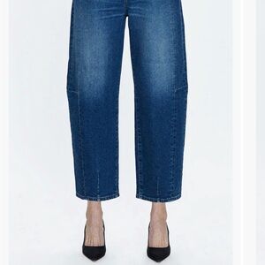 Pistola Eli High Waist Crop Dark Blue Barrel Leg 25P